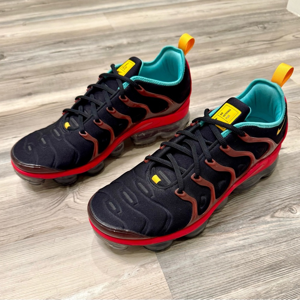 Nike Air VaporMax Plus “Stained Glass” Black Red Teal Men’s 10.5